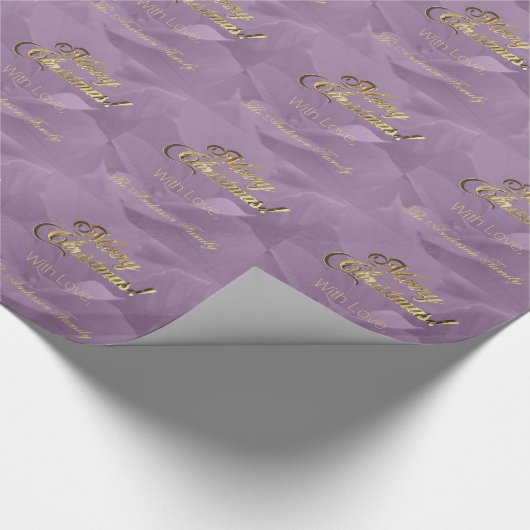 Elegant Faux Gold Script Merry Christmas Pink Cadeaupapier (Hoek)