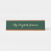 Elegant Faux Gold Script School Bureau Naambordje (Voorkant)