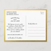 Elegant Faux Gold Script slaat de datum op met fot Aankondigingskaart (Achterkant)