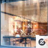 Elegant Faux Gold Shimming Snowflake Patroon Raamsticker (Cafe Raam)