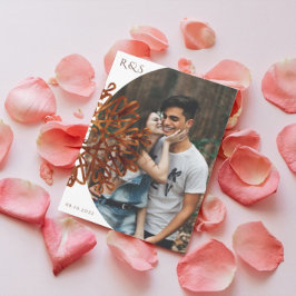 Elegant Faux Gold sierental foto's bruiloft Kaart