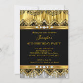 Elegant Faux Gold Silver Black Diamond Invitation Kaart (Voorkant)