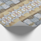Elegant Faux Gold Silver Ribbon Pattern Cadeaupapier (Hoek)