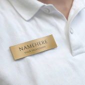 Elegant Faux Gold Simple Basic Minimalist Modern Naambadge