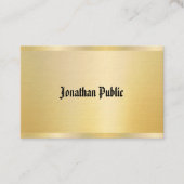 Elegant Faux Gold  Sjabloon Klassieke tekst Visitekaartje (Voorkant)