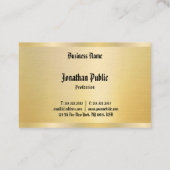 Elegant Faux Gold  Sjabloon Klassieke tekst Visitekaartje (Achterkant)