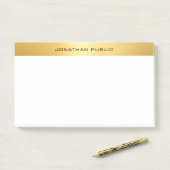 Elegant Faux Gold Sjabloon Moderne Professional Post-it® Notes (Op bureau)