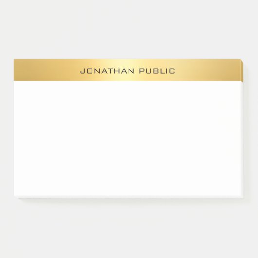 Elegant Faux Gold Sjabloon Moderne Professional Post-it® Notes (Voorkant)