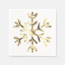 Elegant Faux Gold Snowflake Winter Party Napkins Servet