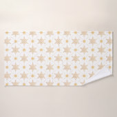 Elegant Faux Gold Snowflakes kerspatroon Badhanddoek (Badhanddoek)