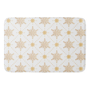 Elegant Faux Gold Snowflakes kerspatroon Badmat