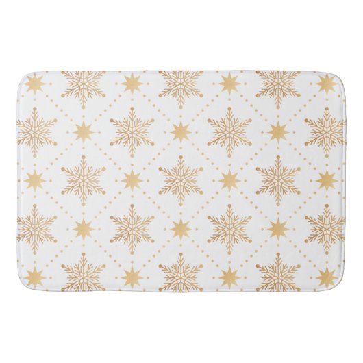 Elegant Faux Gold Snowflakes kerspatroon Badmat (Voorkant)