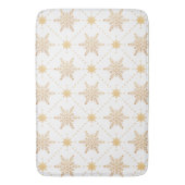 Elegant Faux Gold Snowflakes kerspatroon Badmat (Voorkant Verticaal)