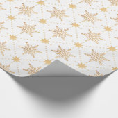 Elegant Faux Gold Snowflakes kerspatroon Cadeaupapier (Hoek)