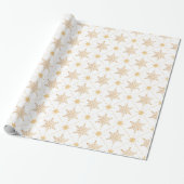 Elegant Faux Gold Snowflakes kerspatroon Cadeaupapier (Uitgerold)