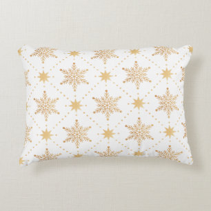 Elegant Faux Gold Snowflakes kerspatroon Decoratief Kussen