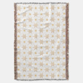 Elegant Faux Gold Snowflakes kerspatroon Deken (Voorkant Verticaal)
