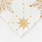 Elegant Faux Gold Snowflakes kerspatroon Fleece Deken (Hoek)