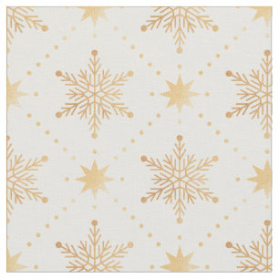 Elegant Faux Gold Snowflakes kerspatroon Stof