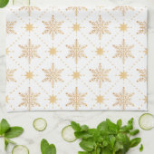 Elegant Faux Gold Snowflakes kerspatroon Theedoek (Gevouwen)