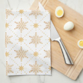 Elegant Faux Gold Snowflakes kerspatroon Theedoek (Quarter Fold)