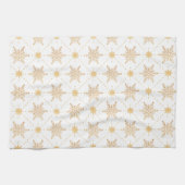 Elegant Faux Gold Snowflakes kerspatroon Theedoek (Horizontaal)