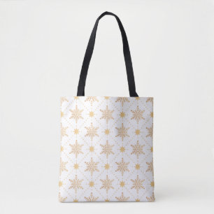 Elegant Faux Gold Snowflakes kerspatroon Tote Bag