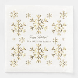 Elegant Faux Gold Snowflakes kerstmis Napkins Servet