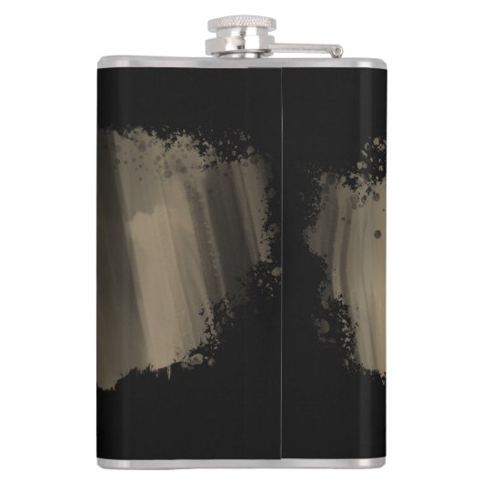 Elegant Faux Gold Stroke Monogramed Black Heupfles (Achterkant)