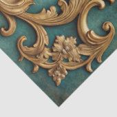 Elegant Faux Gold Teal Decoupage Tissuepapier (Detail)
