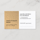 Elegant Faux Gold Textured Hair Beauty Afsprakenkaartje (Voorkant)