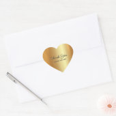 Elegant Faux Gold Thank You Custom Text Luxury Hart Sticker (Envelop)