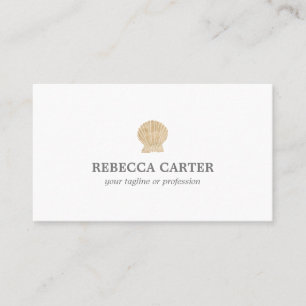 Elegant FAUX Gold Tropical Seashell Beach Coastal Visitekaartje