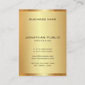 Elegant Faux Gold Vertical Initiaal Monogram Elega Visitekaartje (Achterkant)