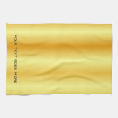 Elegant Faux Gold Voeg Jouw tekst Sjabloon toe Theedoek (Horizontaal)