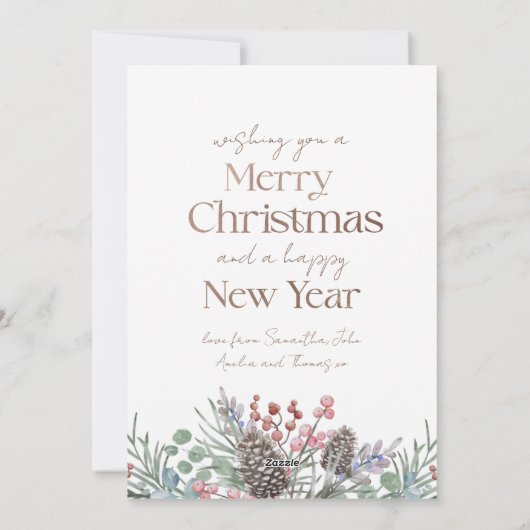 Elegant Faux Gold Vrolijk Kerstfeest & Foto Feestdagenkaart (Achterkant)