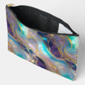 Elegant Faux Gold w Blauwgroen & Paarse Opal Stone Etui (Open)