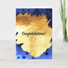 Elegant Faux Gold Waterverf Gefeliciteerd Kaart