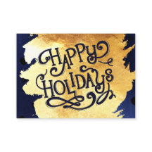 Elegant Faux Gold Waterverf Prettige feestdagen