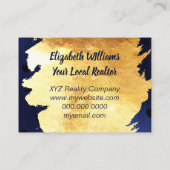 Elegant Faux Gold Waterverf Prettige feestdagen Visitekaartje (Achterkant)