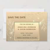 Elegant Faux Gold Wedding Save The Date (Voorkant)