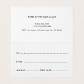 Elegant Faux Gold White Hair Cadeaubon Kaart (Binnenkant ongevouwen)