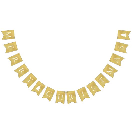 Elegant Faux Gold White kerst Vlaggetjes (Alle)