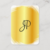 Elegant Faux Gold White Modern Monogram Sjabloon Visitekaartje (Voorkant)