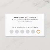 Elegant Faux Gold White Stripes Beauty Klantenkaartje (Achterkant)