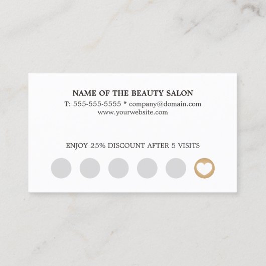 Elegant Faux Gold White Stripes Beauty Klantenkaartje (Achterkant)