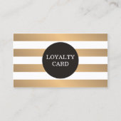Elegant Faux Gold White Stripes Beauty Klantenkaartje (Voorkant)