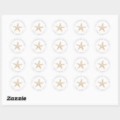 Elegant FAUX GOLD Zeester kust Retouradres Ronde Sticker (Vel)