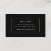 Elegant Faux Golden Border Black White Visitekaartje (Achterkant)