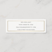 Elegant Faux Golden Border Chic Texture Mini Visitekaartje (Achterkant)